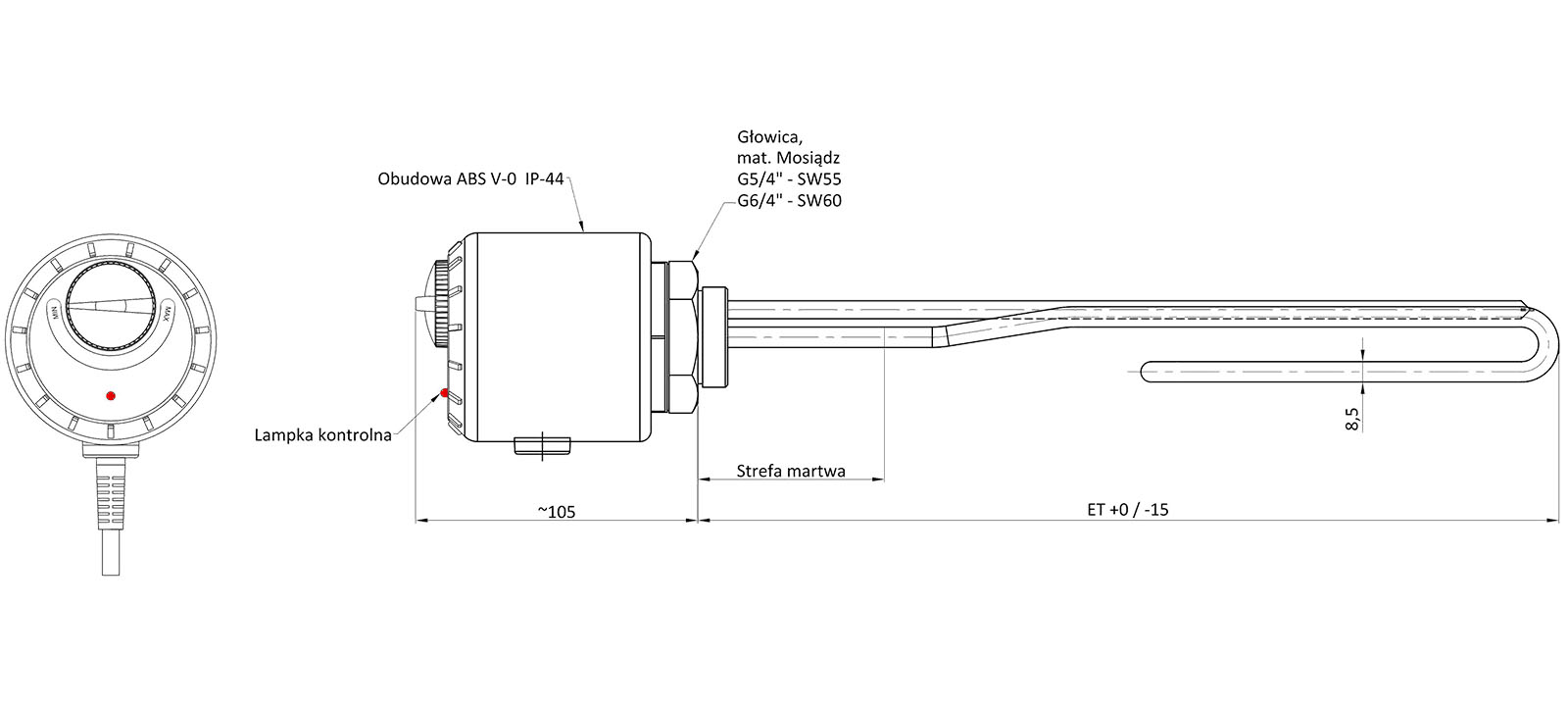 Rezistenţă Electrică Inox 2 kW (Incoloy 800) - imagine 2