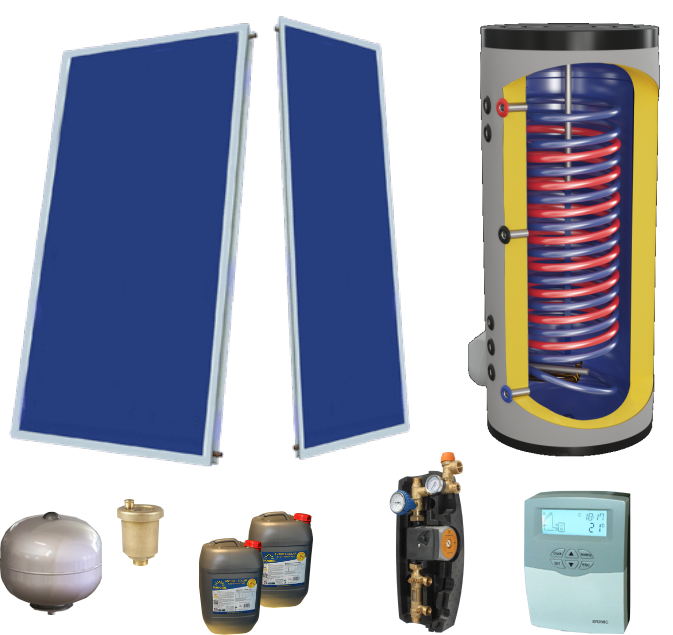 Pachet solar apa calda Panosol cu panouri plane